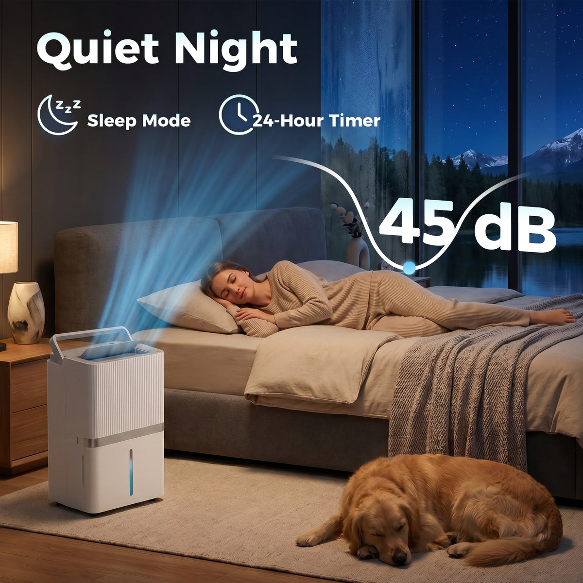 Aosom 100 Pint Smart Dehumidifier - 5,200 Sq. Ft. WiFi White-Home Dehumidifiers-DECOROLALA