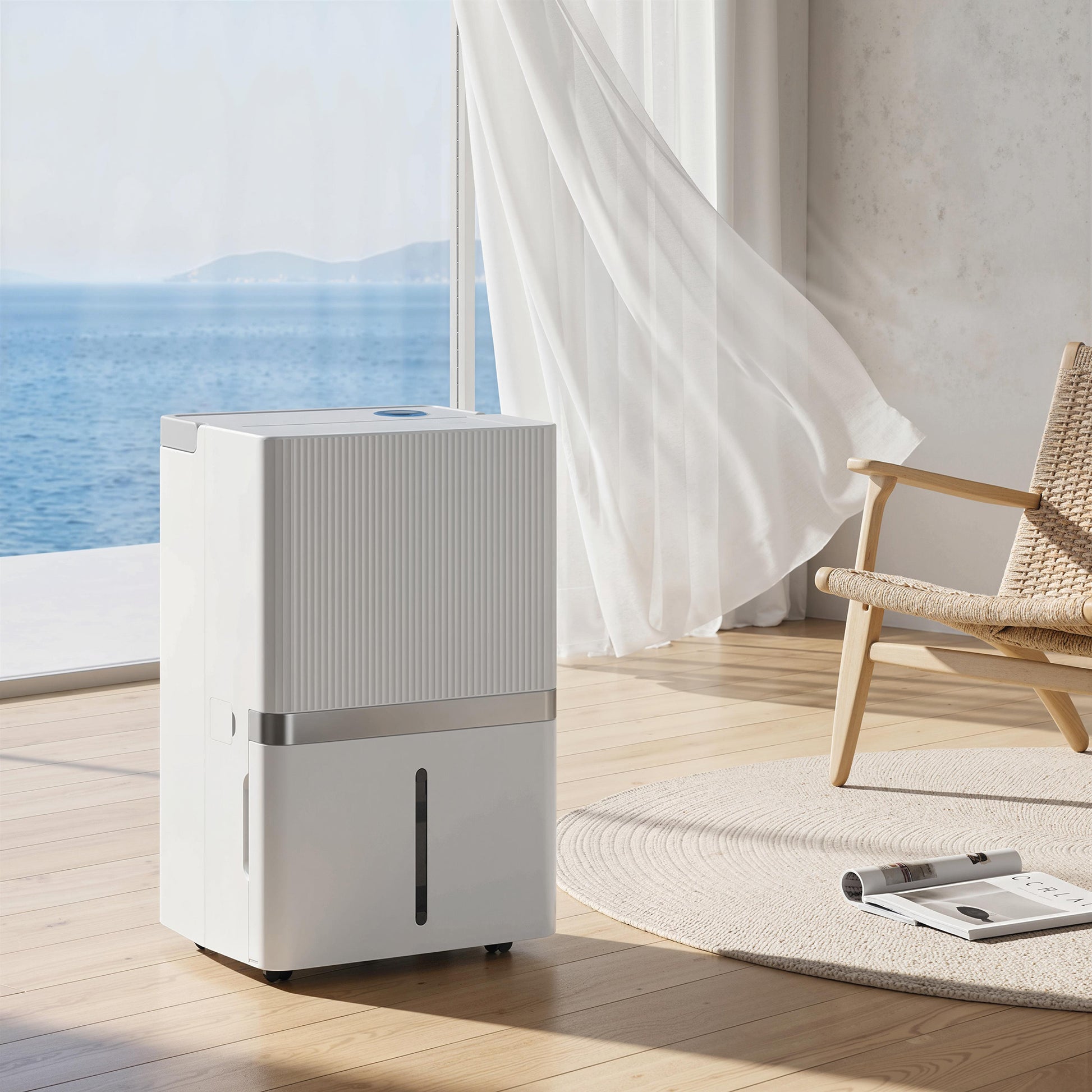Aosom 100 Pint Smart Dehumidifier - 5,200 Sq. Ft. WiFi White-Home Dehumidifiers-DECOROLALA