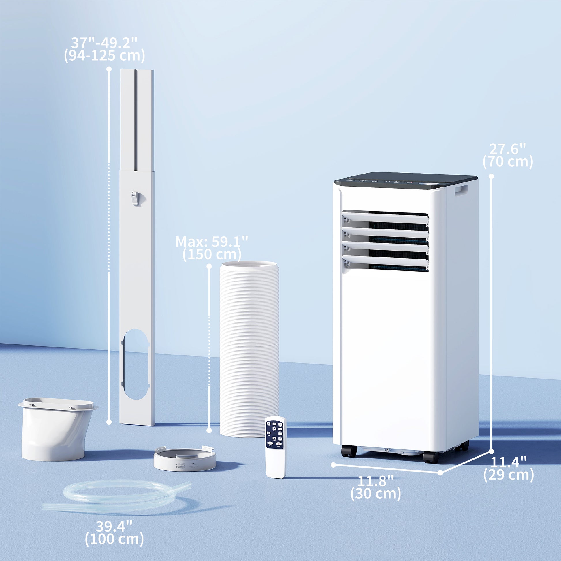 Aosom 10000 BTU Portable Air Conditioner - WiFi Smart Control White-Air Conditioner-DECOROLALA
