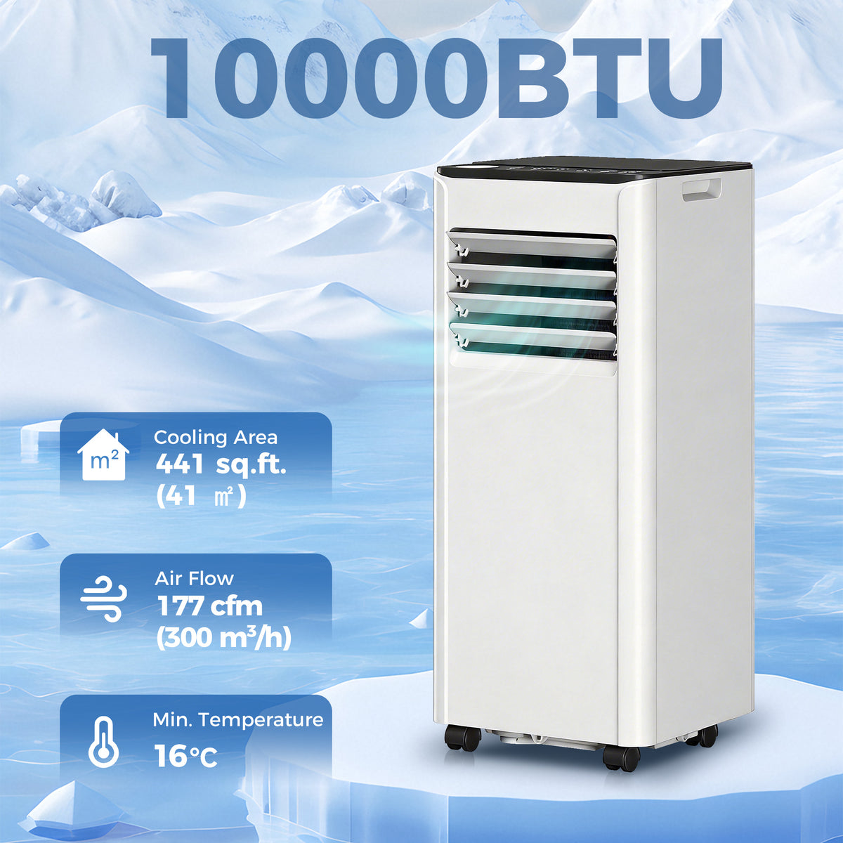 Aosom 10000 BTU Portable Air Conditioner - WiFi Smart Control White-Air Conditioner-DECOROLALA