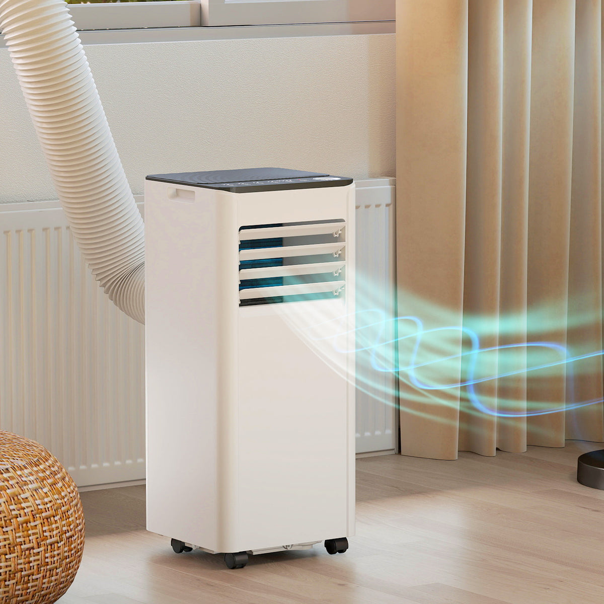 Aosom 10000 BTU Portable Air Conditioner - WiFi Smart Control White-Air Conditioner-DECOROLALA