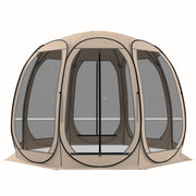 Aosom 11' x 11.5' Pop Up Screen Tent Gazebo - Beige-DECOROLALA