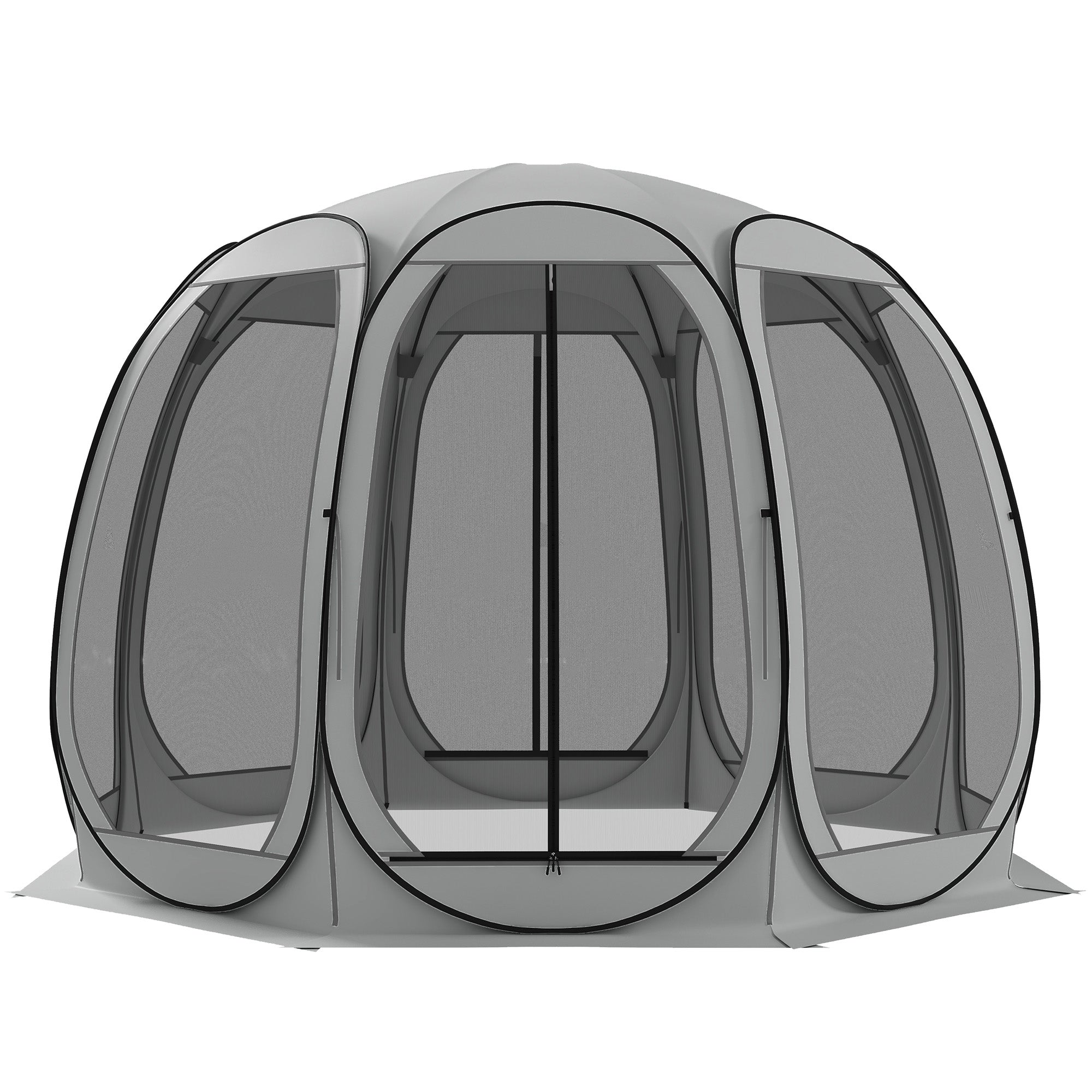 Aosom 11' x 11.5' Pop Up Screen Tent Gazebo - Grey-DECOROLALA