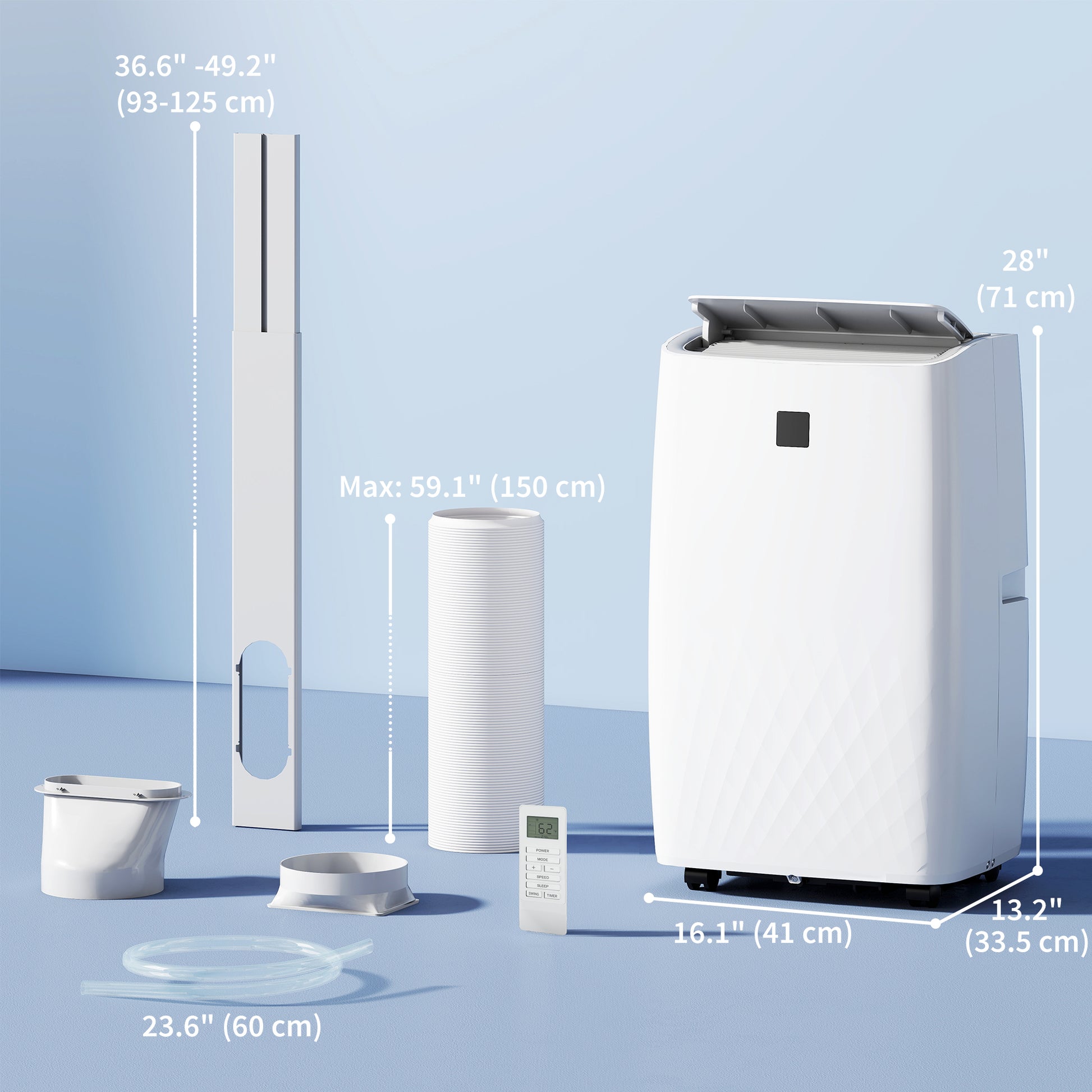 Aosom 14000 BTU Portable Air Conditioner - White 700 Sq. Ft.-Air Conditioner-DECOROLALA