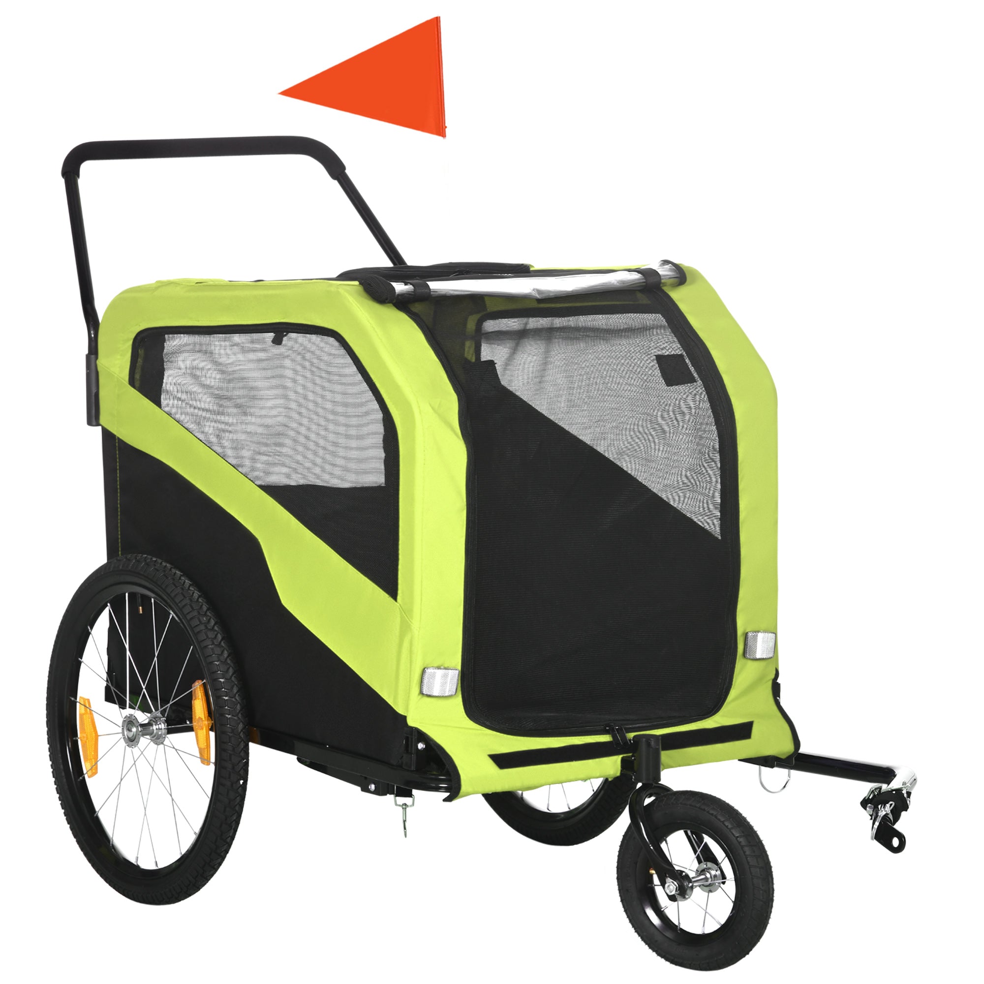 Aosom 2-in-1 Dog Bike Trailer for Large Dogs, Green-Dogs-DECOROLALA