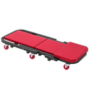 Aosom 2-in-1 Mechanic Creeper Seat - 330 lbs Rolling Stool Red-Home Improvement > Tools > Automotive-DECOROLALA