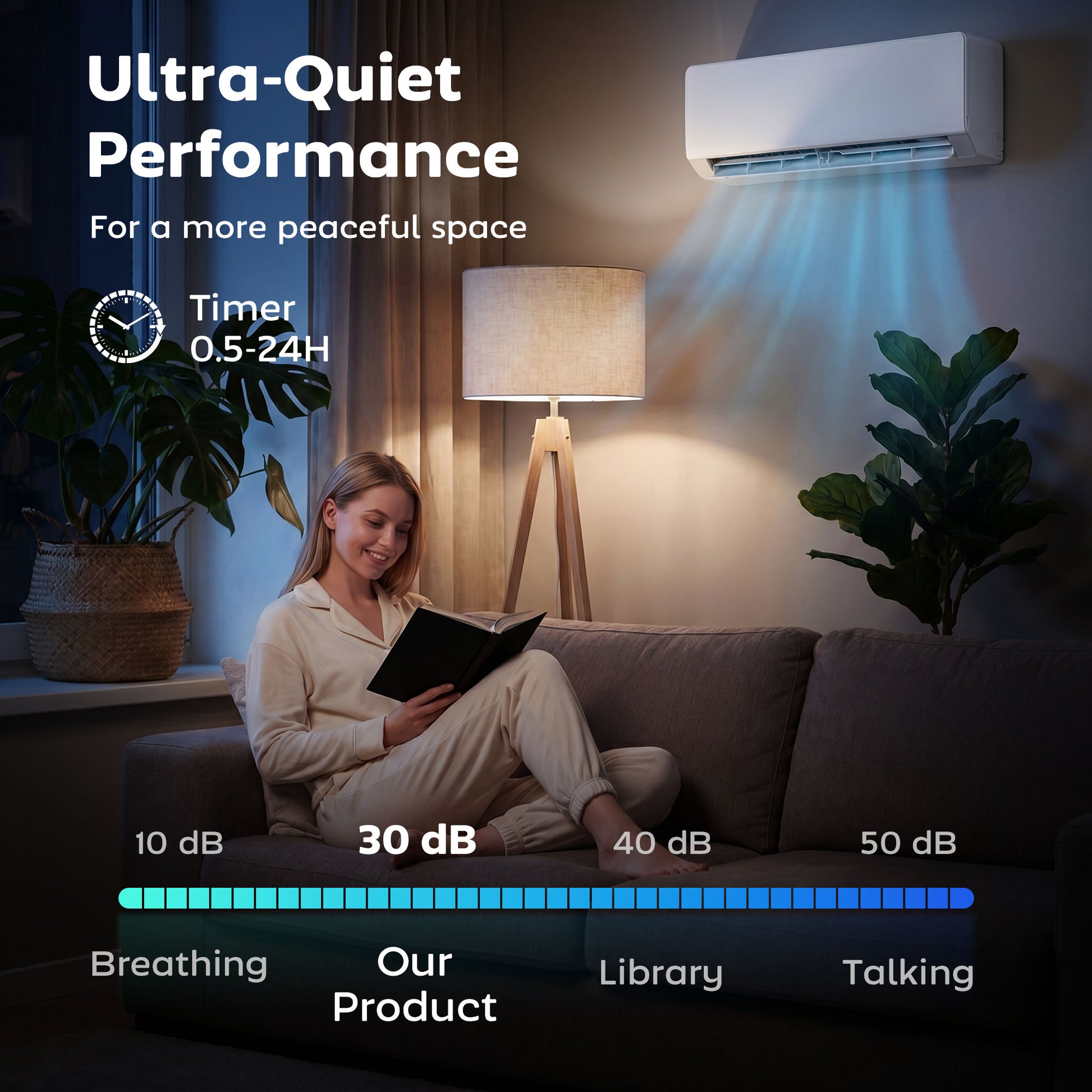 Aosom 23000 BTU Mini Split Air Conditioner & Heat Pump WiFi 22 SEER2-Air Conditioner-DECOROLALA