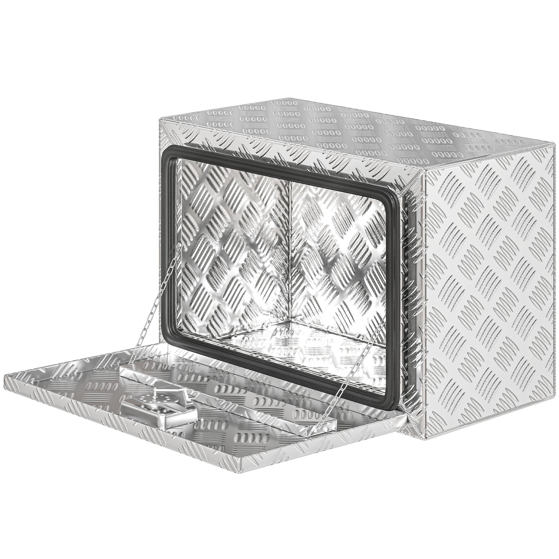 Aosom 24" Aluminum Underbody Truck Tool Box - 20 Gal Silver-Home Improvement > Tools > Tool Organizers-DECOROLALA