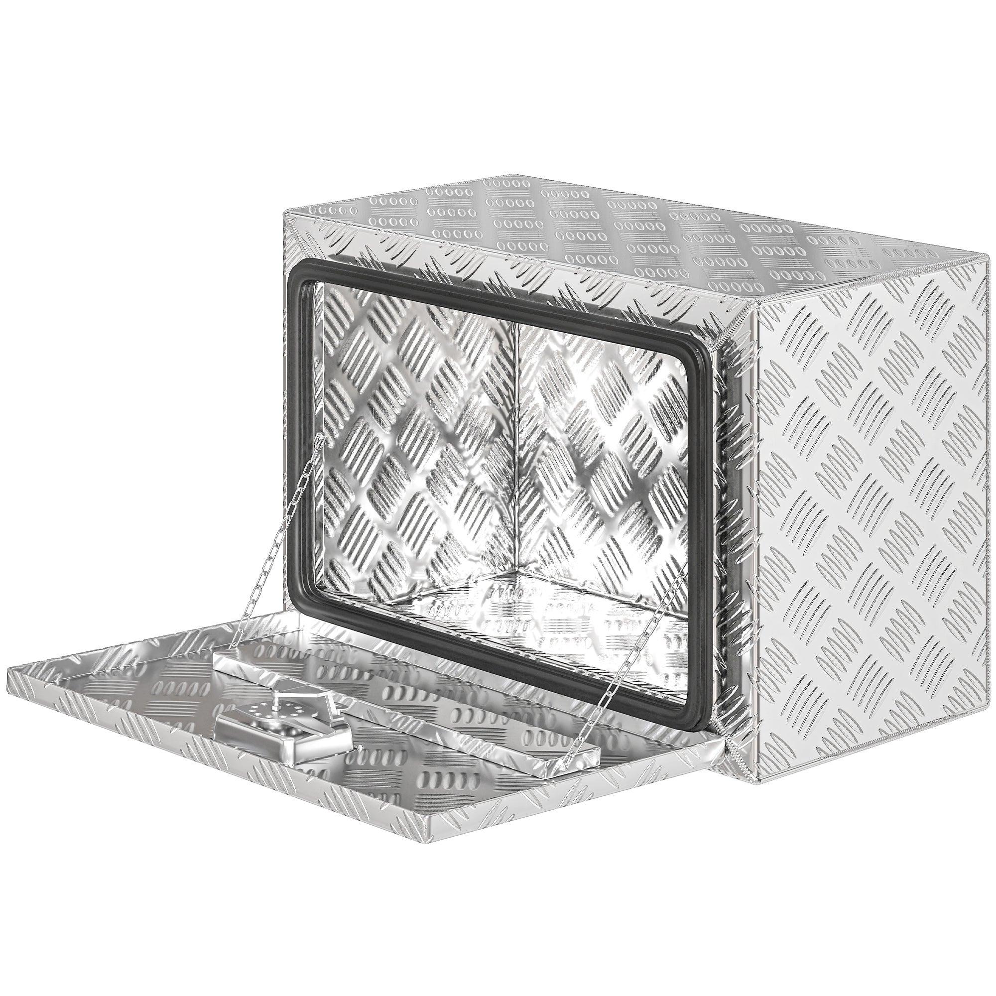 Aosom 24" Aluminum Underbody Truck Tool Box - 20 Gal Silver-Home Improvement > Tools > Tool Organizers-DECOROLALA