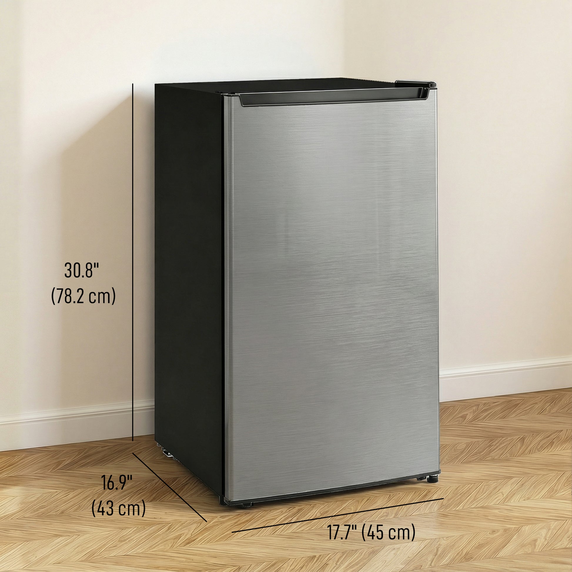 Aosom 2.1 Cu. Ft. Compact Upright Freezer, Reversible Silver-DECOROLALA