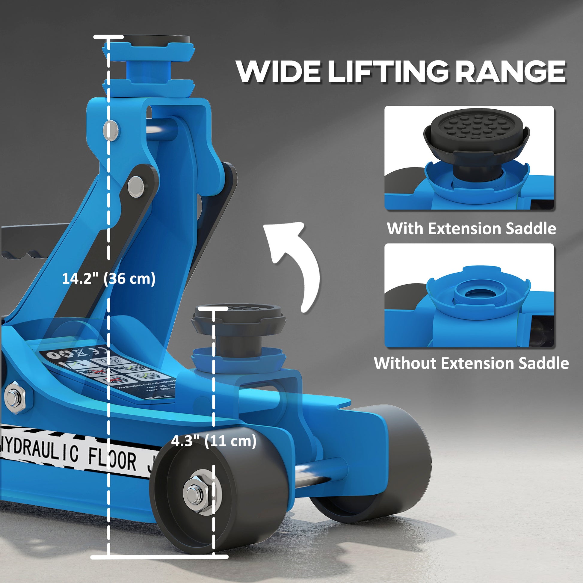 Aosom 2.5 Ton Low Profile Hydraulic Racing Floor Jack - Blue-Home Improvement > Tools > Automotive-DECOROLALA