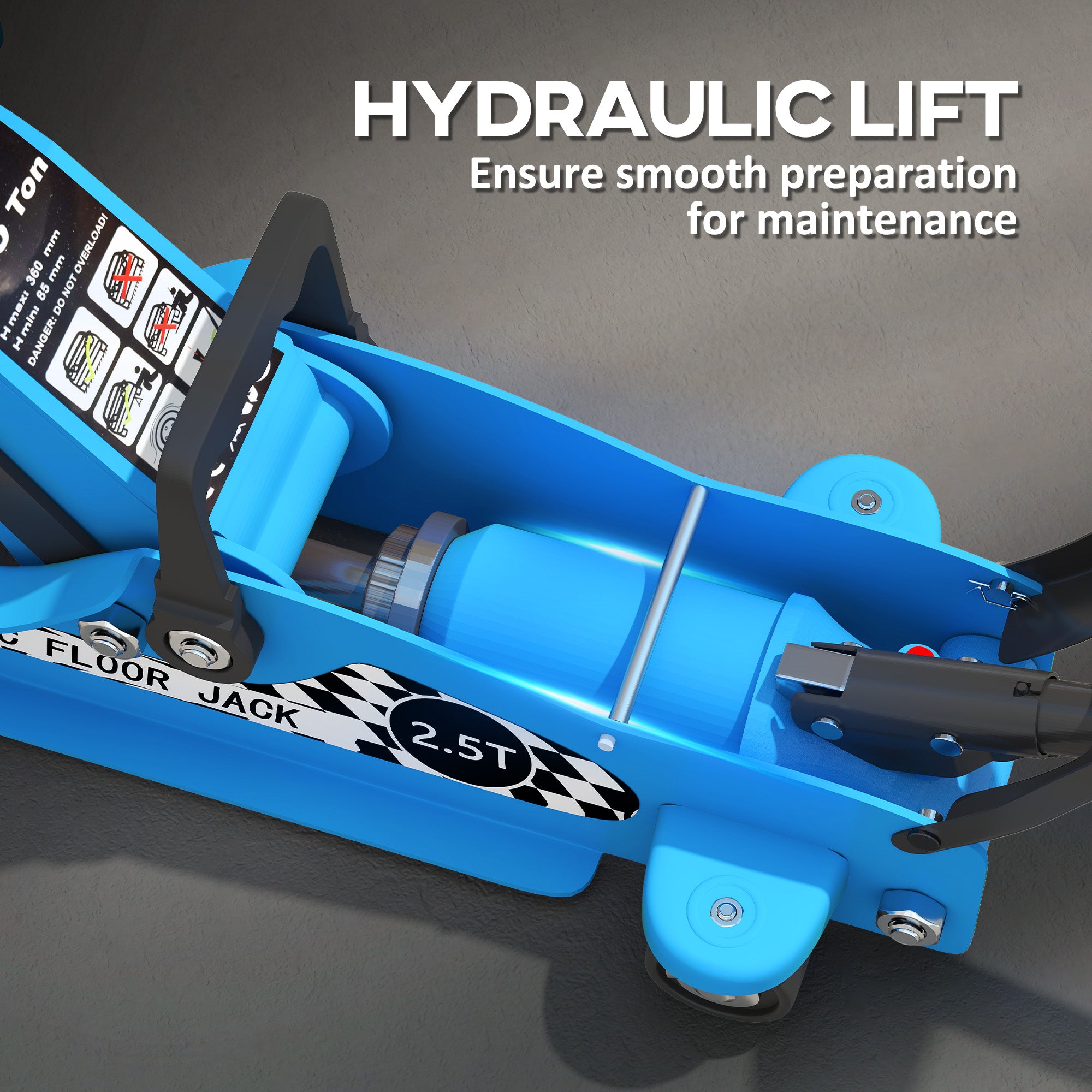 Aosom 2.5 Ton Low Profile Hydraulic Racing Floor Jack - Blue-Home Improvement > Tools > Automotive-DECOROLALA