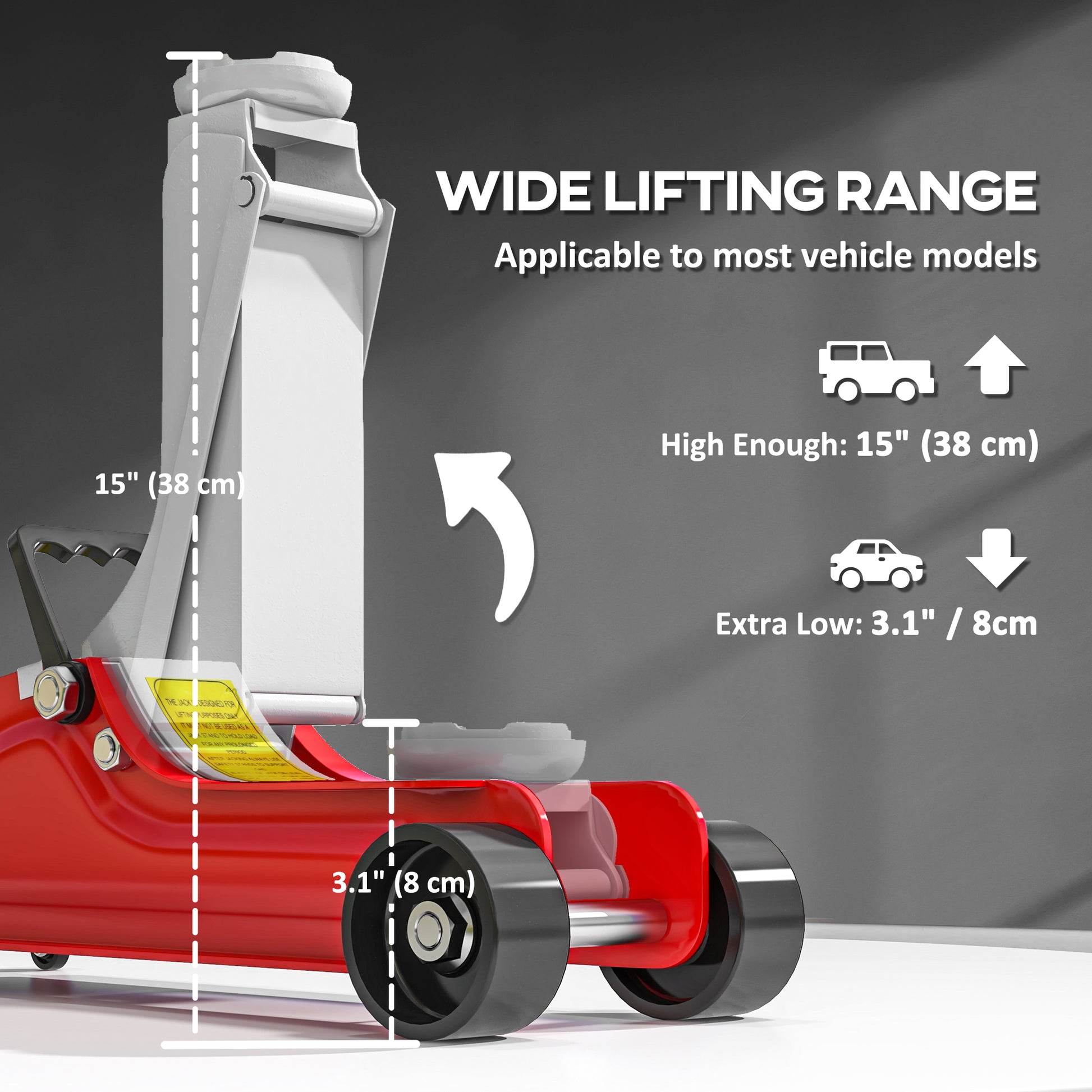 Aosom 2.5 Ton Low Profile Hydraulic Racing Floor Jack - Red-Home Improvement > Tools > Automotive-DECOROLALA