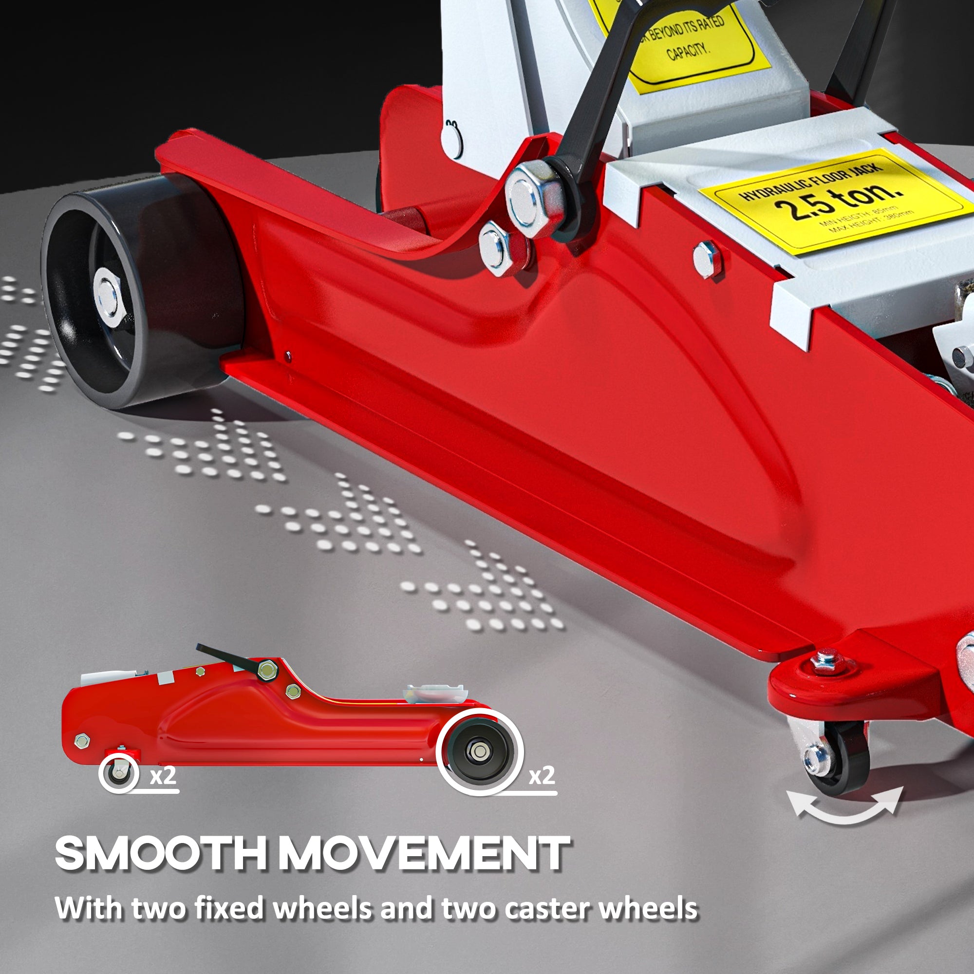 Aosom 2.5 Ton Low Profile Hydraulic Racing Floor Jack - Red-Home Improvement > Tools > Automotive-DECOROLALA