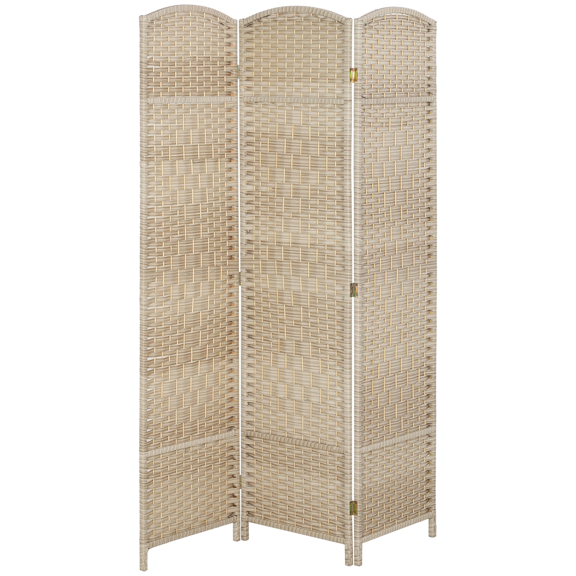 Aosom 3-Panel Folding Room Divider - 6ft Tall Light Oak-Home Furnishings > Living Room Furniture > Room Dividers-DECOROLALA