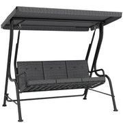 Aosom 3-Person Porch Swing - Grey Canopy Cushion-DECOROLALA