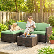 Aosom 3 Piece PE Rattan Patio Furniture Set - Light Green-DECOROLALA