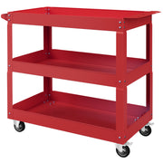 Aosom 3-Tier Rolling Tool Cart - 330 lbs Capacity Steel Red-Home Improvement > Tools > Tool Organizers-DECOROLALA