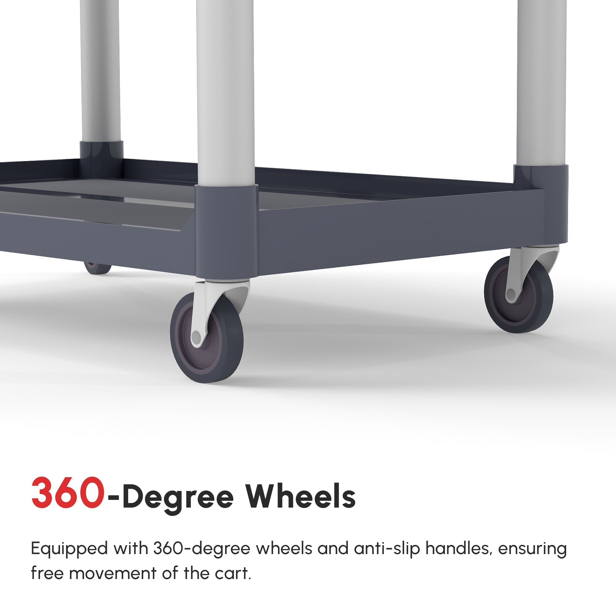 Aosom 3-Tier Rolling Utility Cart - Silver and Gray Aluminum-Home Furnishings > Kitchen & Dining Furniture > Kitchen Islands & Kitchen Carts-DECOROLALA