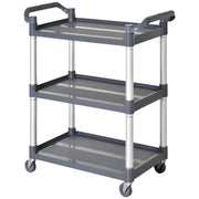 Aosom 3-Tier Rolling Utility Cart - Silver and Gray Aluminum-Home Furnishings > Kitchen & Dining Furniture > Kitchen Islands & Kitchen Carts-DECOROLALA