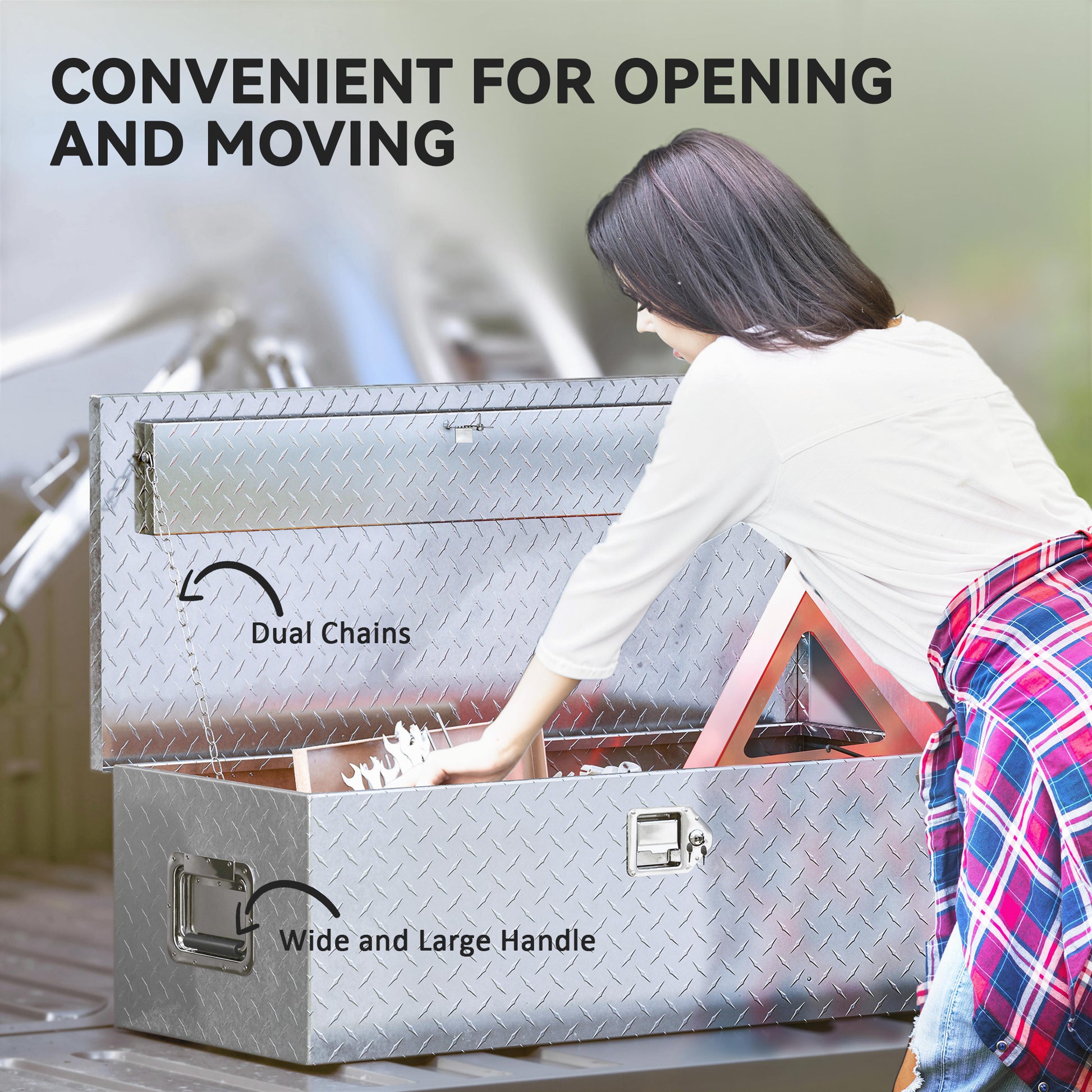 Aosom 30" Aluminum Truck Bed Tool Box - Silver 11.4 Gallon-Home Improvement > Tools > Tool Organizers-DECOROLALA