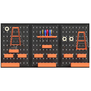 Aosom 33-Piece Metal Pegboard Tool Organizer - Black/Orange-Home Improvement > Tools > Tool Organizers-DECOROLALA