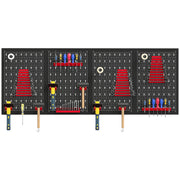 Aosom 38-Piece Steel Pegboard Tool Organizer - Black and Red-Home Improvement > Tools > Tool Organizers-DECOROLALA