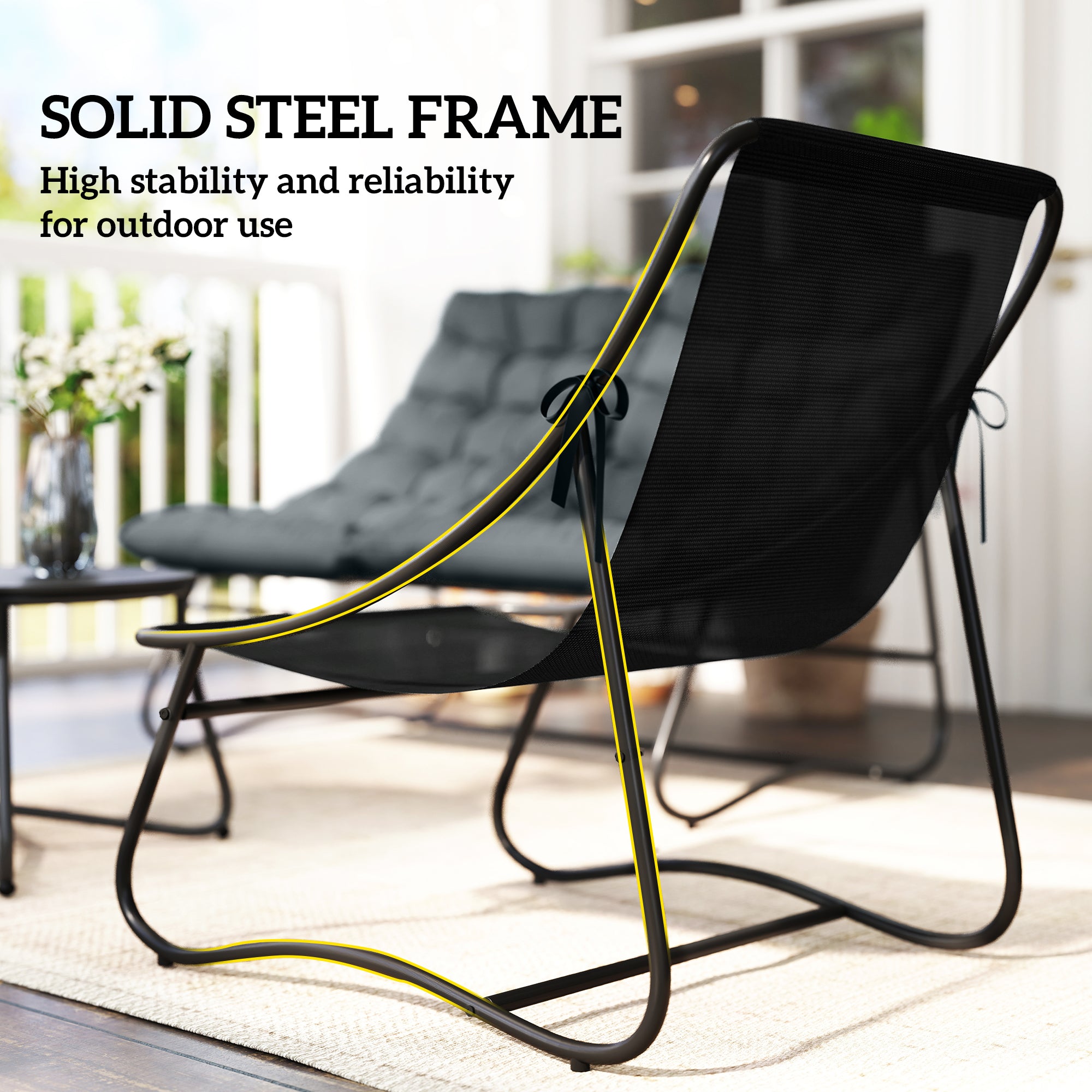 Aosom 4 Piece Patio Furniture Set - Grey Loveseat-DECOROLALA