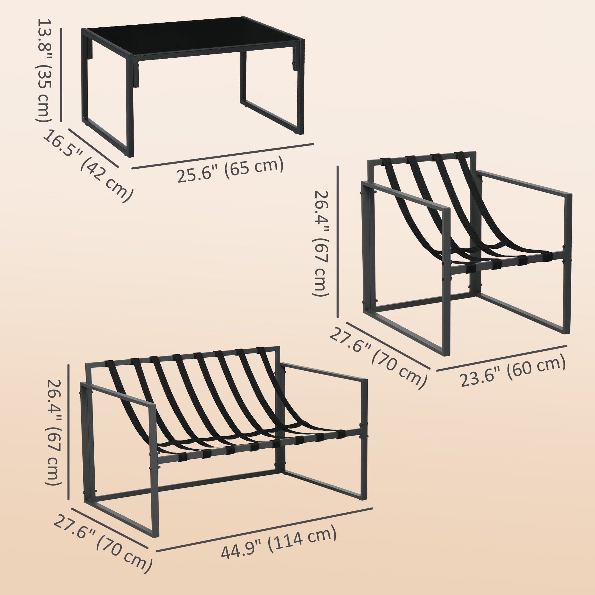 Aosom 4 Piece Patio Set - Beige Conversation Furniture-DECOROLALA