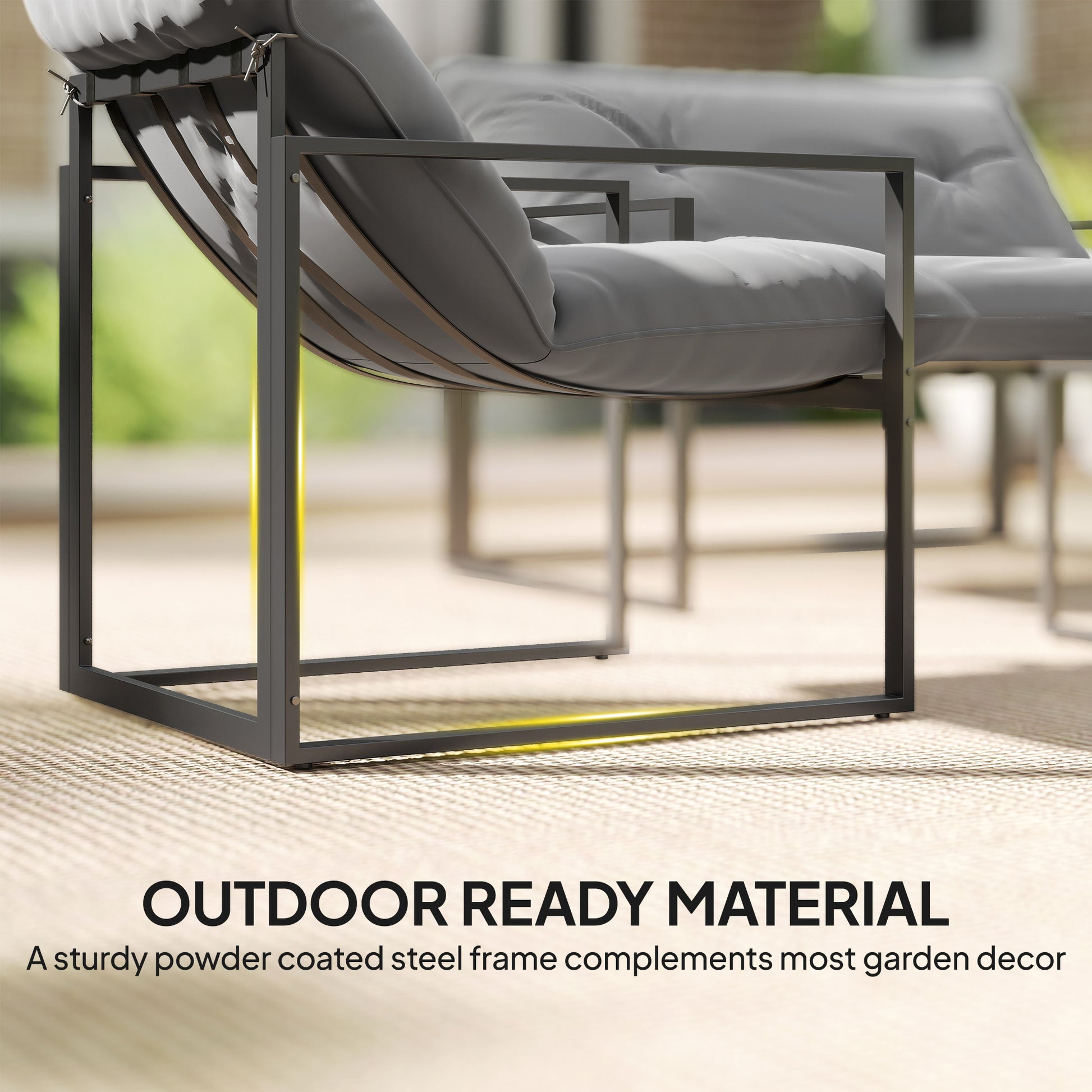 Aosom 4 Piece Patio Set - Light Grey Conversation-DECOROLALA