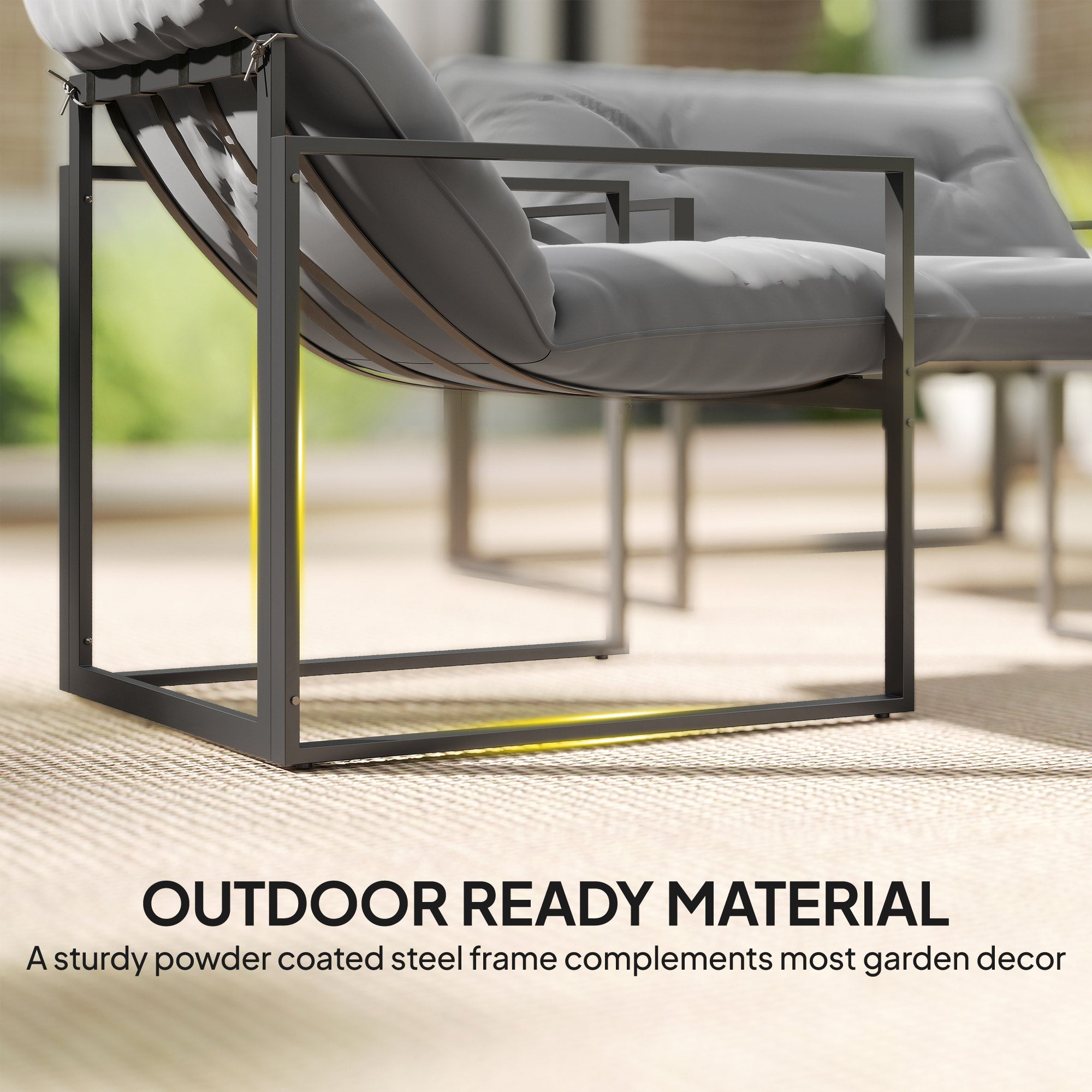 Aosom 4 Piece Patio Set - Light Grey Conversation-DECOROLALA