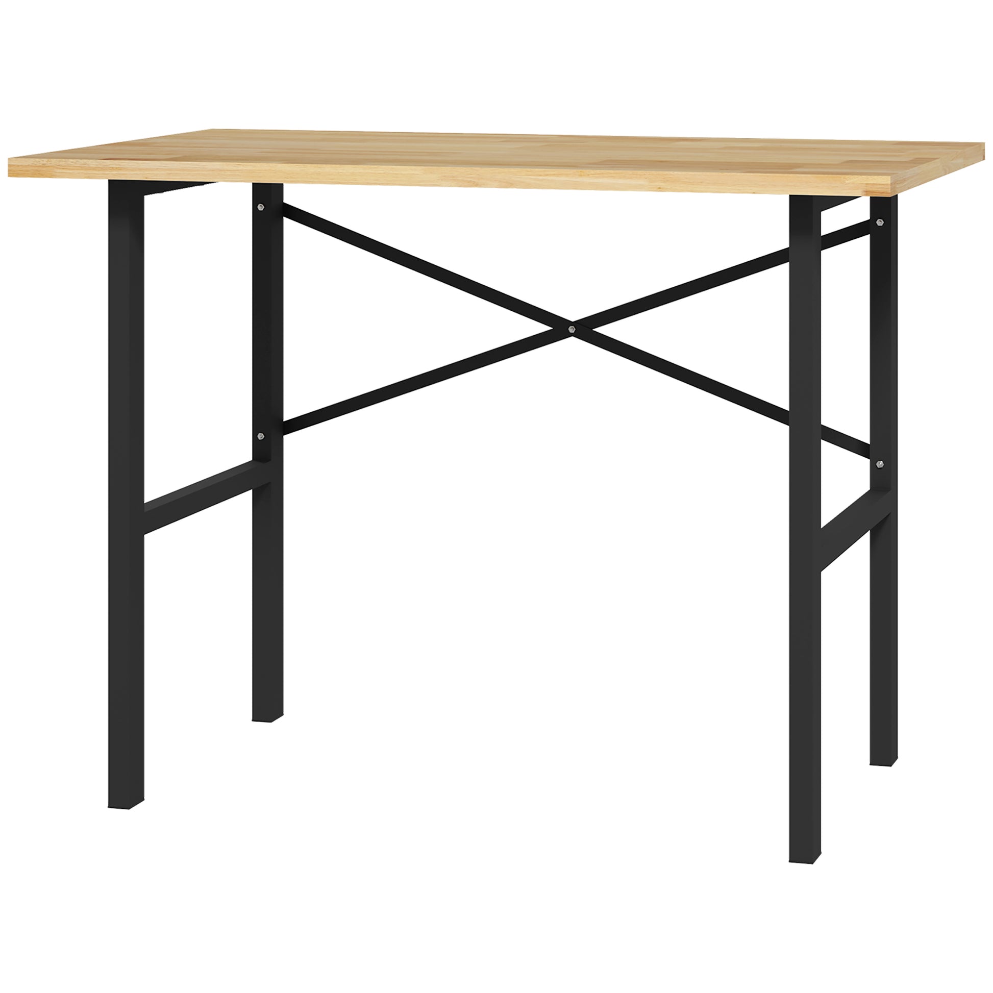 Aosom 46" Oak Wood Workbench - Heavy-Duty Steel Work Table-Home Improvement > Tools > Tool Organizers-DECOROLALA