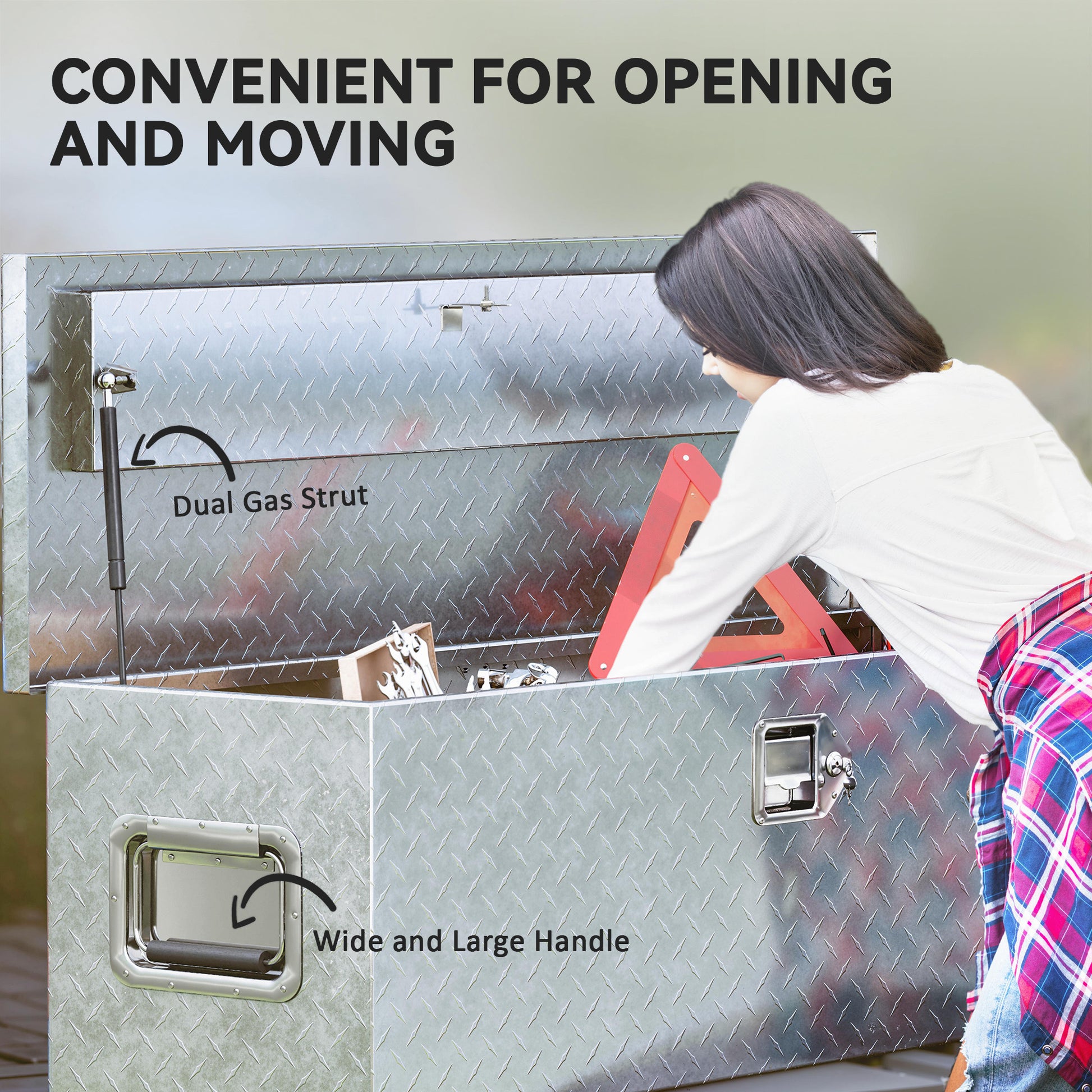 Aosom 48" Aluminum Truck Bed Tool Box - 33 Gal Silver-Home Improvement > Tools > Tool Organizers-DECOROLALA