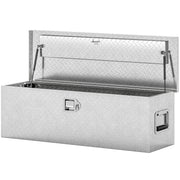 Aosom 48" Aluminum Truck Bed Tool Box - 33 Gal Silver-Home Improvement > Tools > Tool Organizers-DECOROLALA