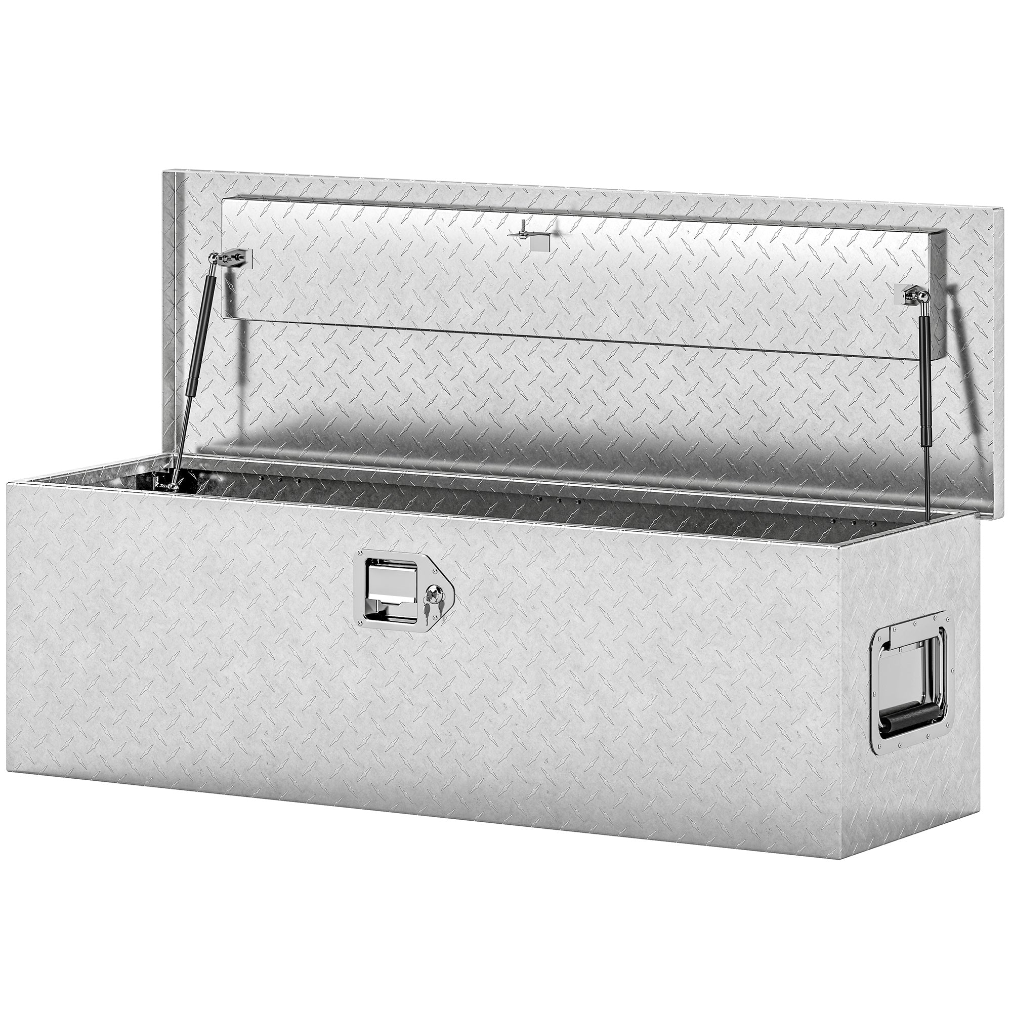 Aosom 48" Aluminum Truck Bed Tool Box - 33 Gal Silver-Home Improvement > Tools > Tool Organizers-DECOROLALA
