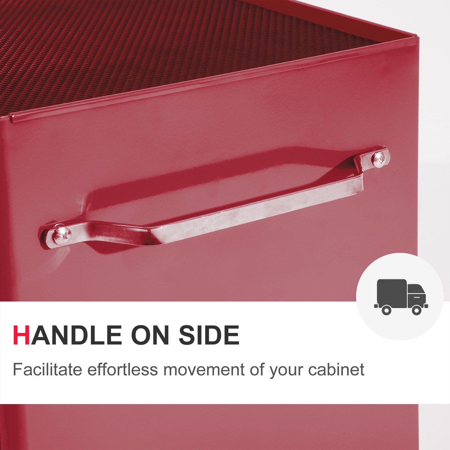 Aosom 5-Drawer Rolling Steel Tool Cabinet - Red 32.5" H-Home Improvement > Tools > Tool Organizers-DECOROLALA