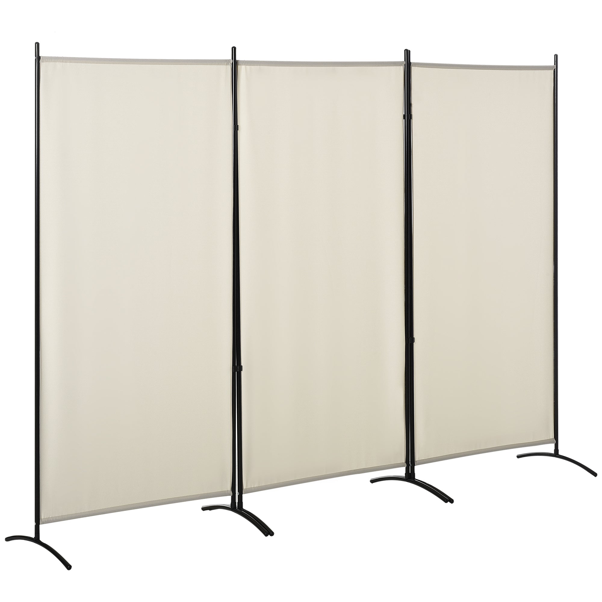 Aosom 6' 3-Panel Room Divider - Beige Folding Privacy Screen-Home Furnishings > Living Room Furniture > Room Dividers-DECOROLALA