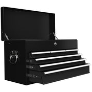 Aosom 6-Drawer Metal Tool Chest - 24" Portable Steel Box Black-Home Improvement > Tools > Tool Organizers-DECOROLALA