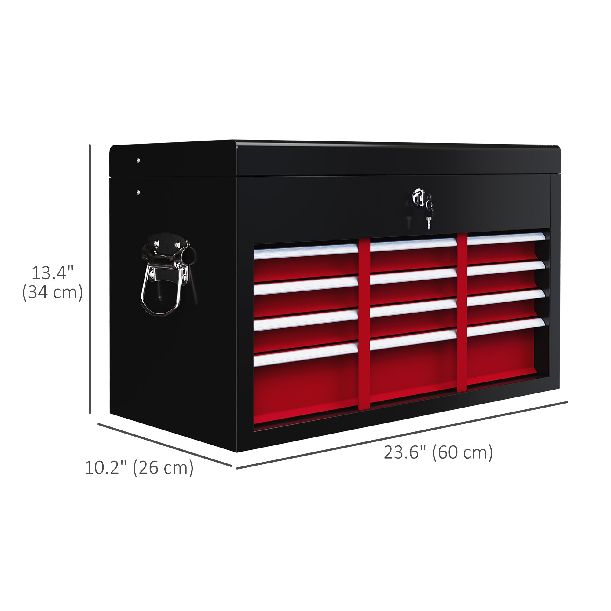 Aosom 6-Drawer Metal Tool Chest - 24" Portable Steel Tool Box-Home Improvement > Tools > Tool Organizers-DECOROLALA