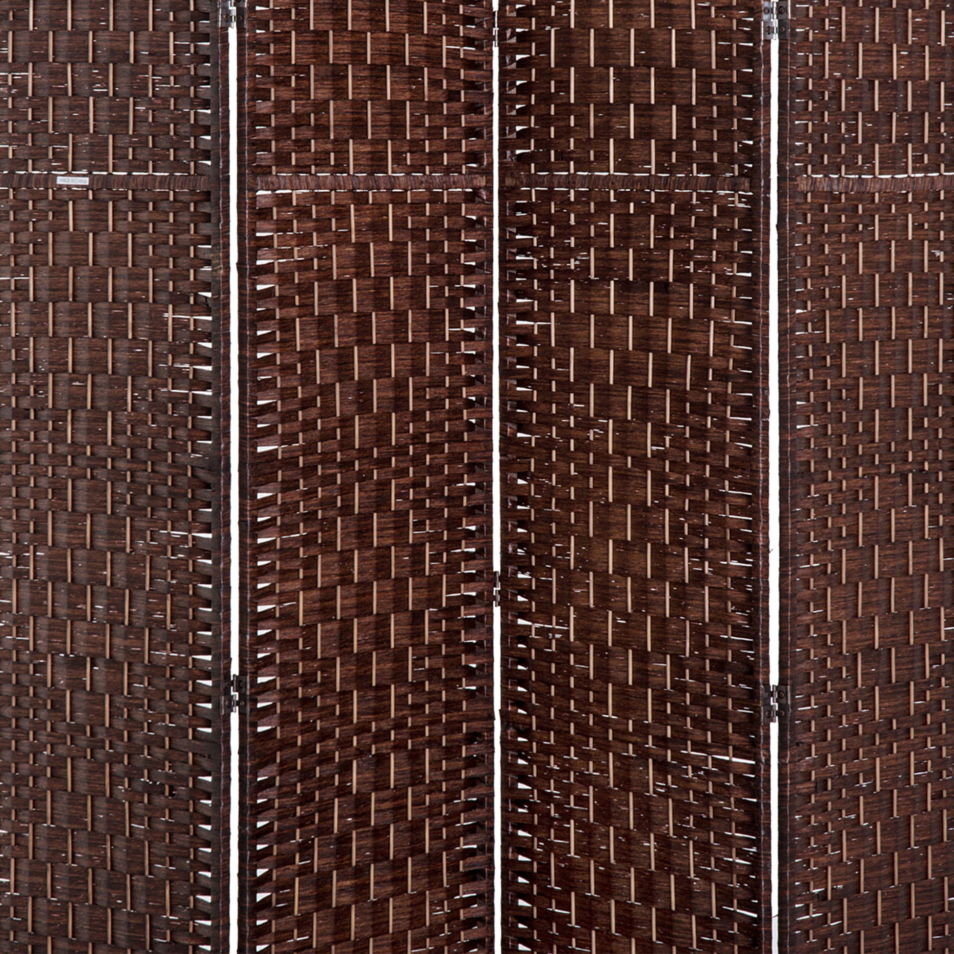 Aosom 6ft 4-Panel Folding Room Divider - Brown Woven Wicker-Home Furnishings > Living Room Furniture > Room Dividers-DECOROLALA