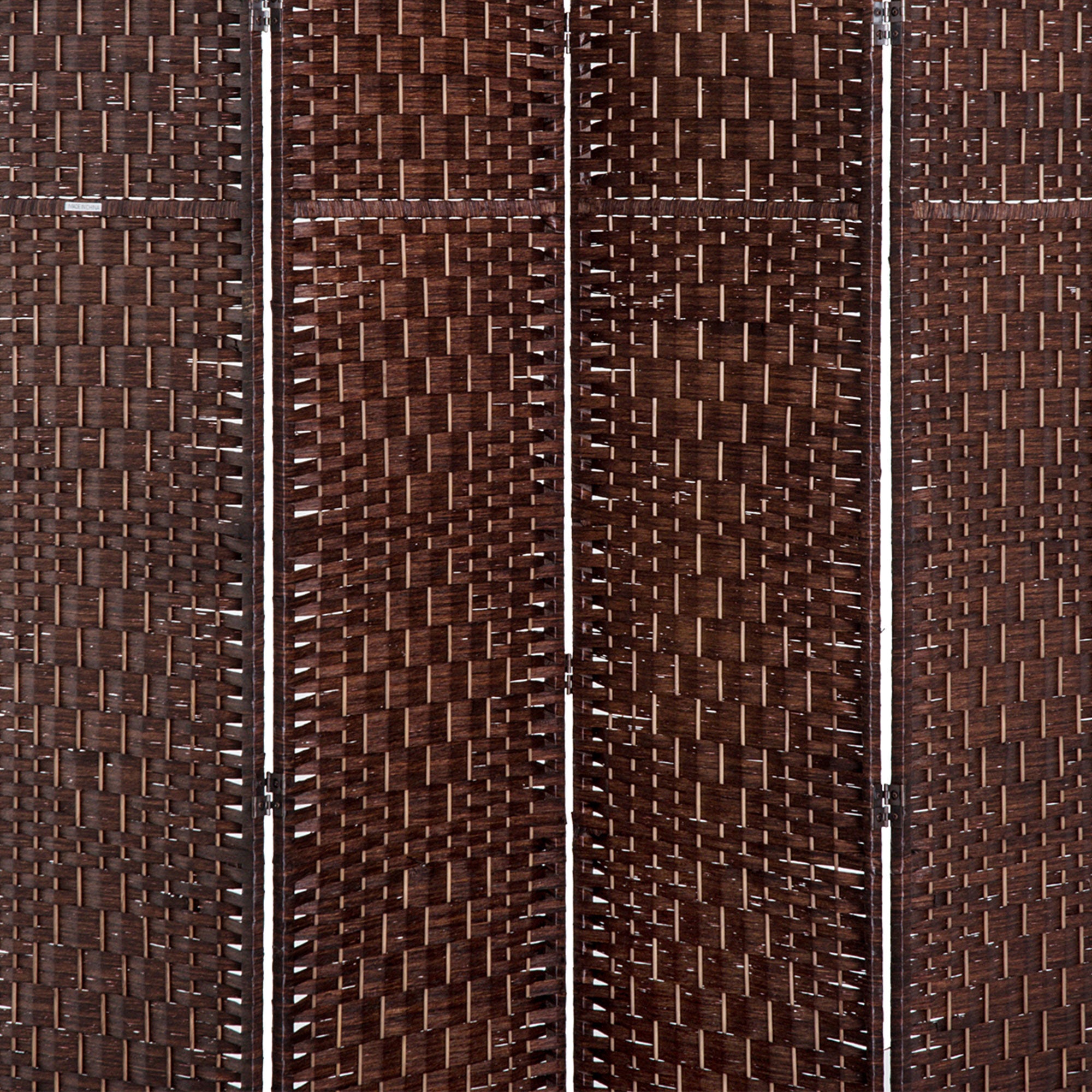 Aosom 6ft 4-Panel Folding Room Divider - Brown Woven Wicker-Home Furnishings > Living Room Furniture > Room Dividers-DECOROLALA