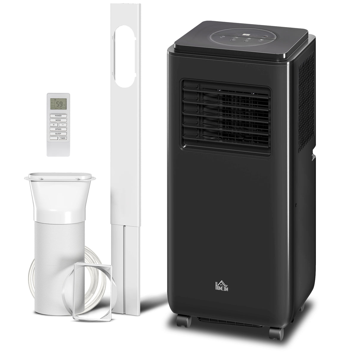 Aosom 8,000 BTU Portable Air Conditioner - Black 345 Sq. Ft.-Air Conditioner-DECOROLALA