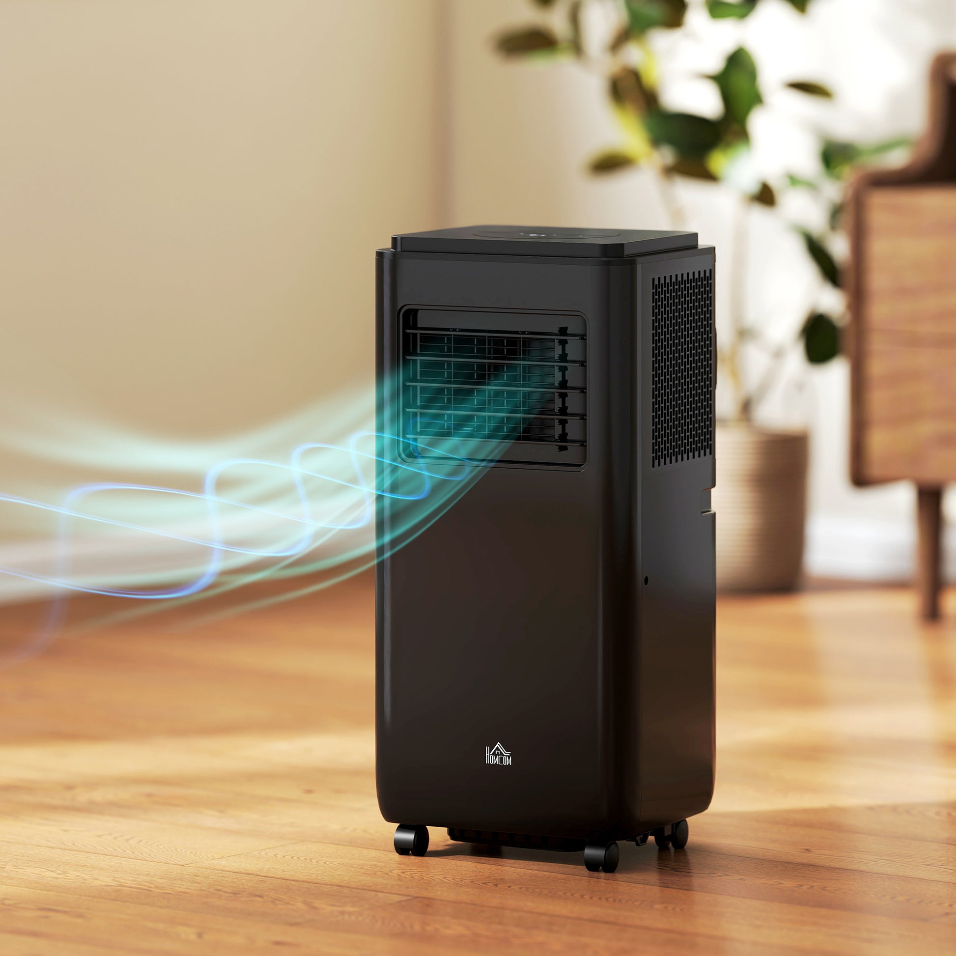 Aosom 8,000 BTU Portable Air Conditioner - Black 345 Sq. Ft.-Air Conditioner-DECOROLALA