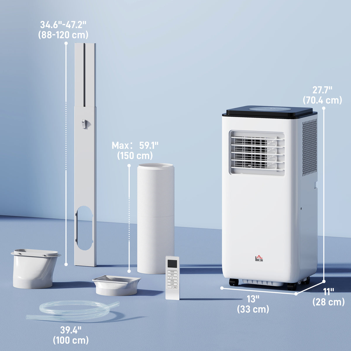 Aosom 8,000 BTU Portable Air Conditioner - White 345 Sq. Ft.-Air Conditioner-DECOROLALA