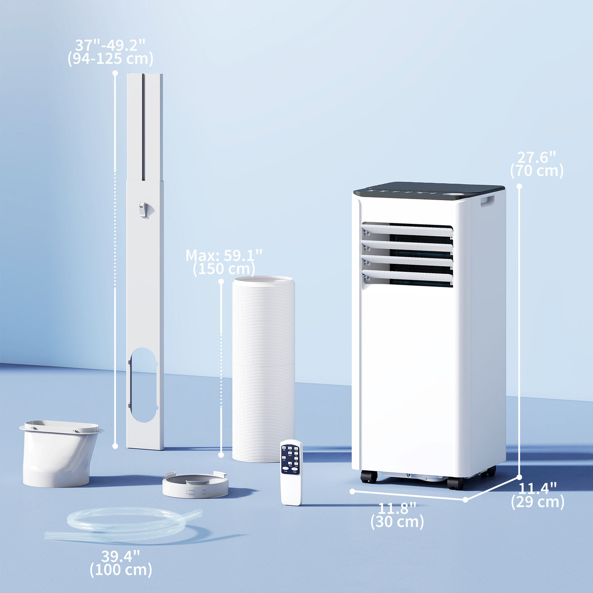 Aosom 8000 BTU Portable Air Conditioner - WiFi Smart AC White-Air Conditioner-DECOROLALA
