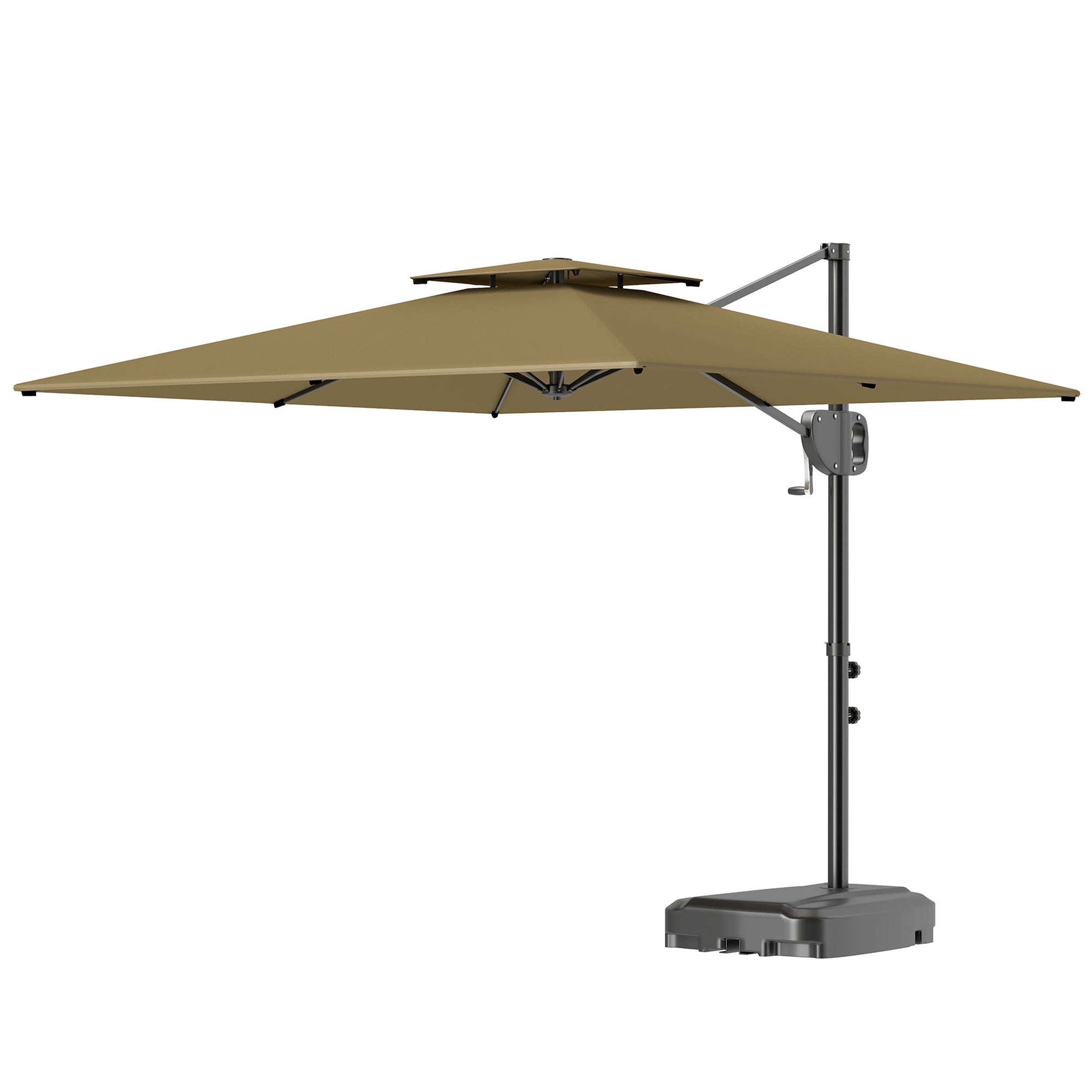 Aosom 8'x9' Patio Umbrella - Khaki, UV Protection, Crank & Tilt, Stable Base-DECOROLALA