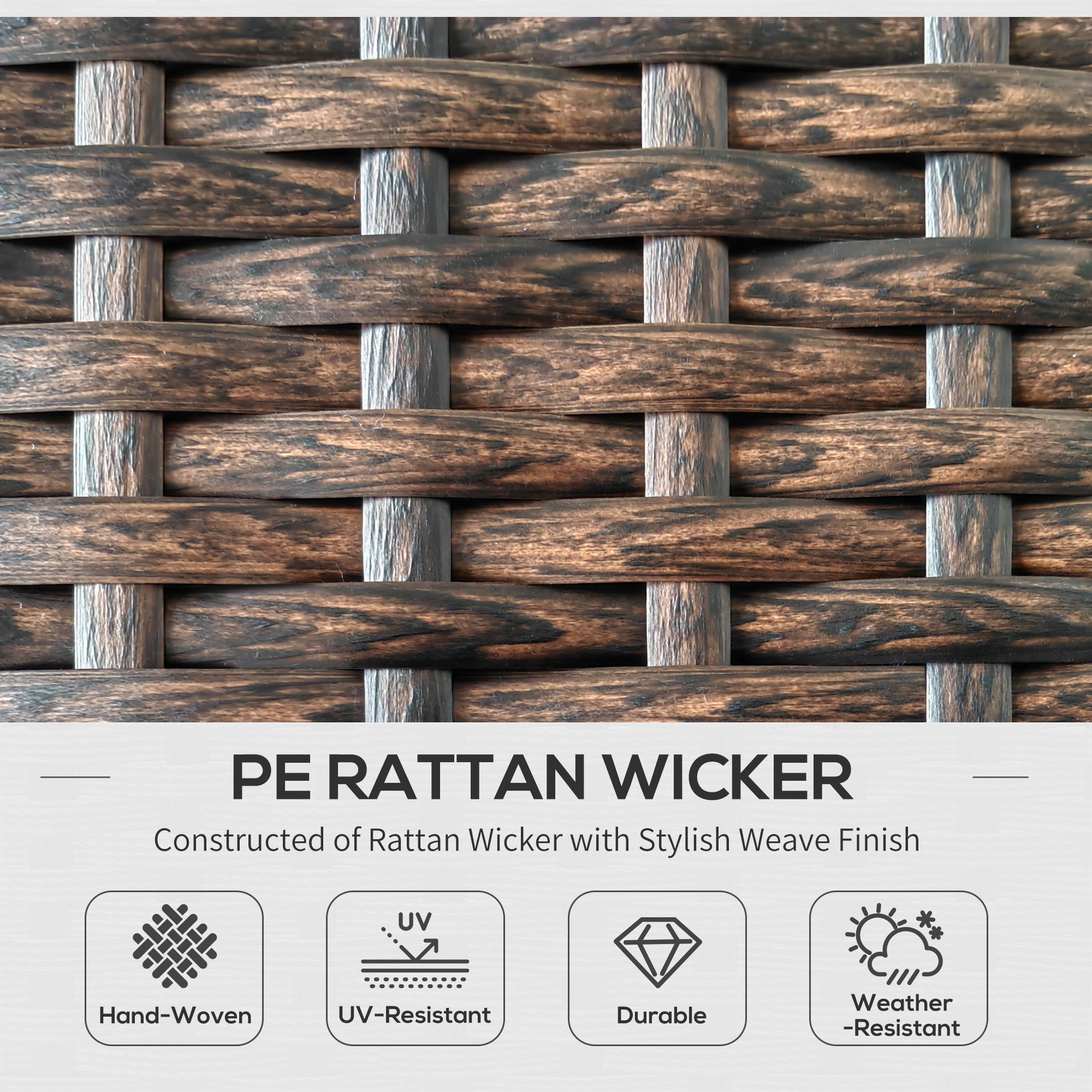 Aosom 9-Piece Wicker Patio Set - Light Grey-DECOROLALA