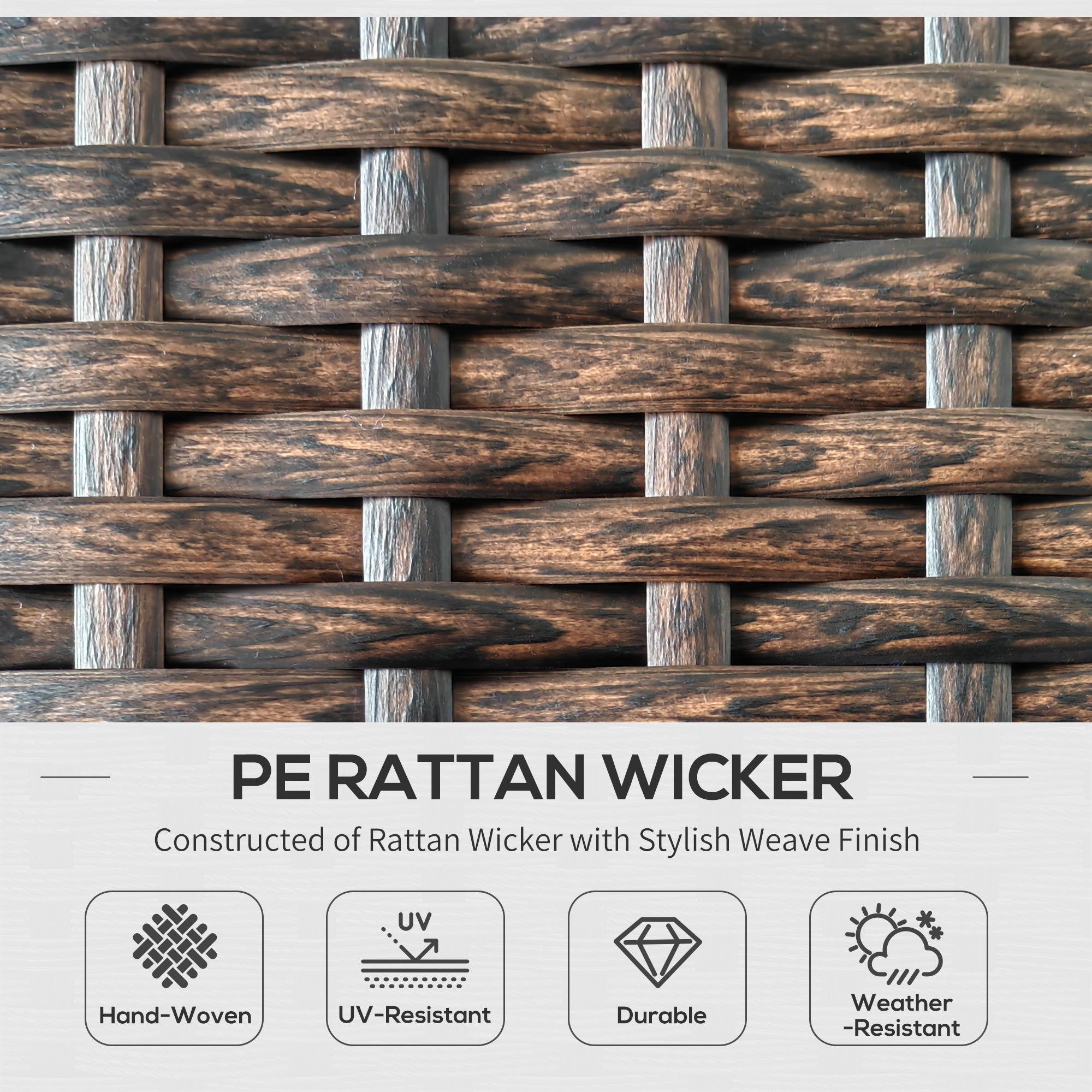 Aosom 9-Piece Wicker Patio Set - Light Grey-DECOROLALA