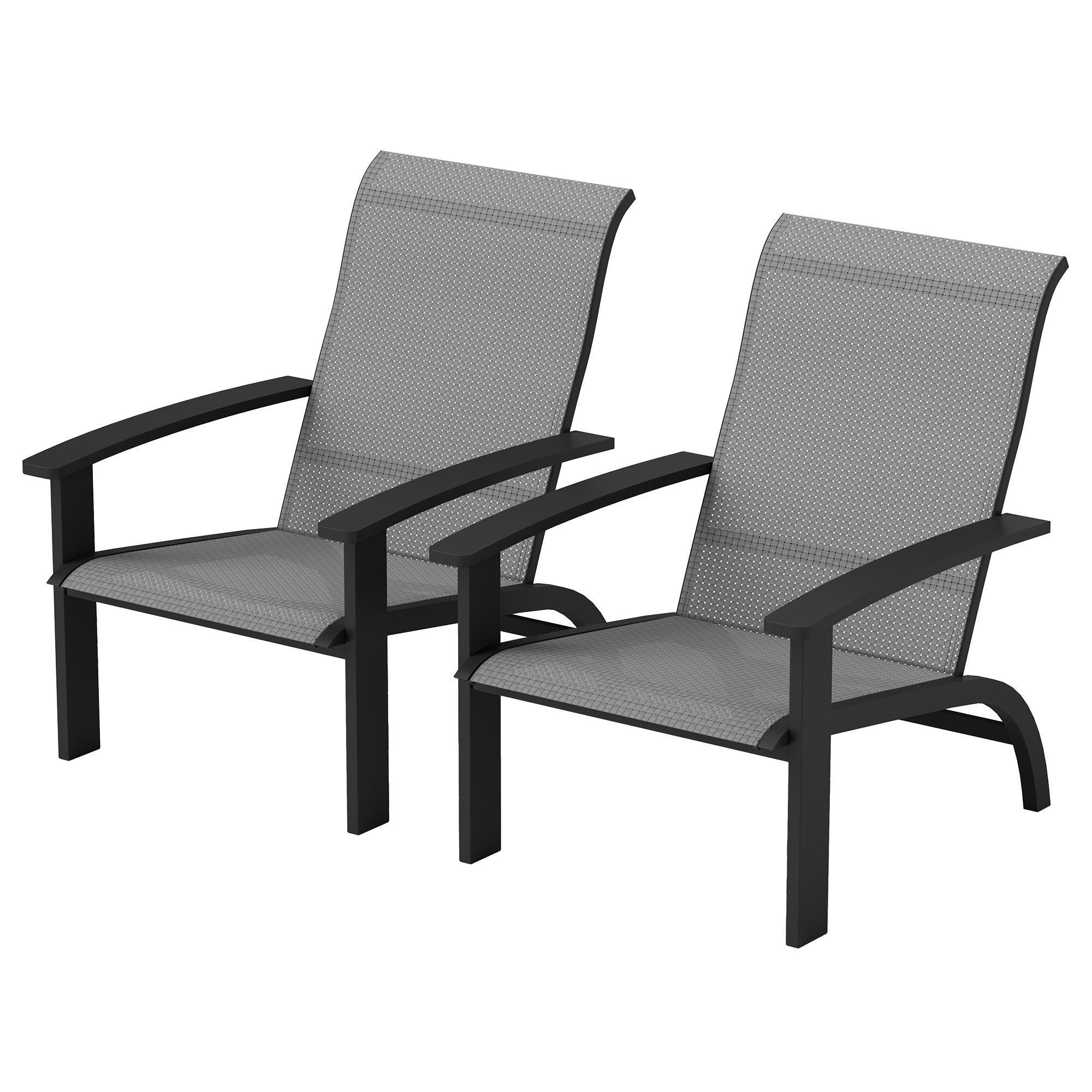 Aosom Adirondack Chairs Set of 2 - Dark Grey Aluminum-DECOROLALA
