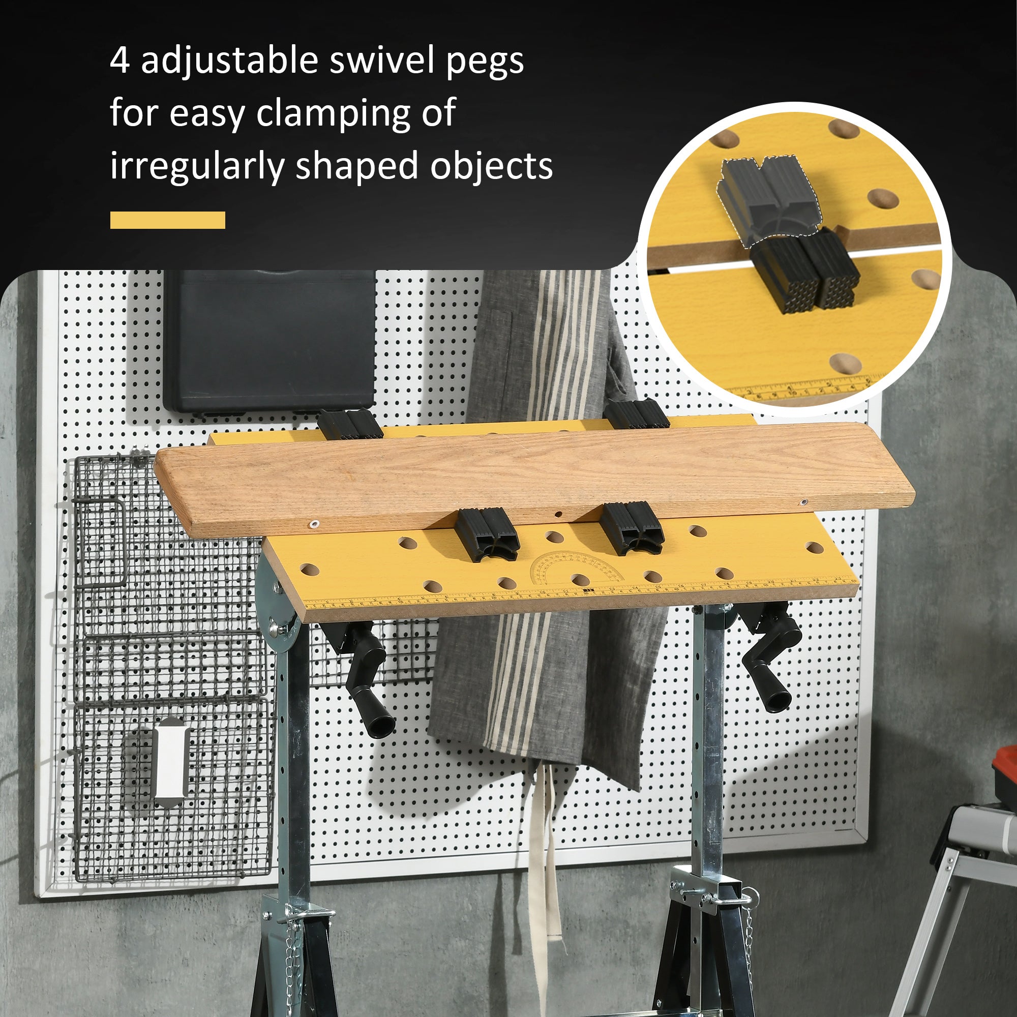 Aosom Adjustable Portable Workbench - 220lbs Capacity-Home Improvement > Tools > Tool Organizers-DECOROLALA